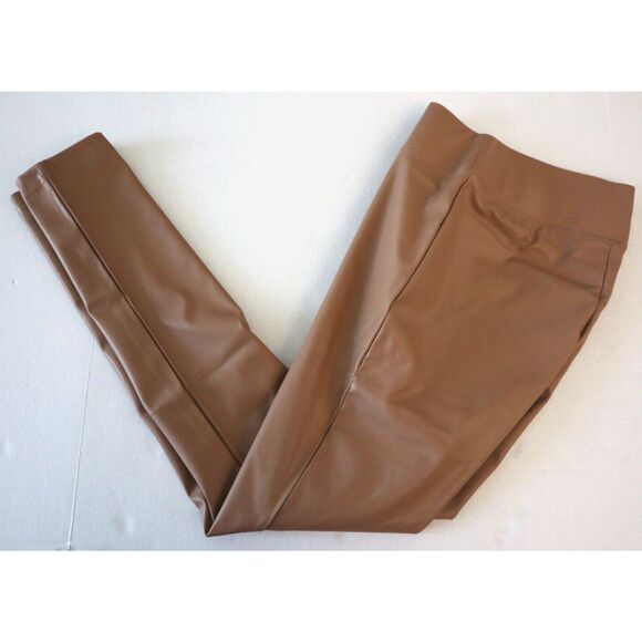 INC International Concepts Women's Sz 6 Ginger Crisp Brown Faux Leather Leggings - Picture 7 of 10